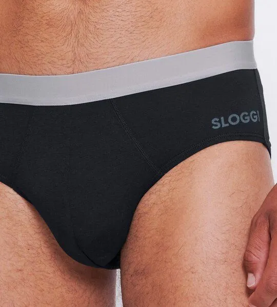 Sloggi Sloggi 2x Herren Brief Slip GO ABC 2.0 Bio-Baumwolle, Schwarz, – Produktbild 3 von 5