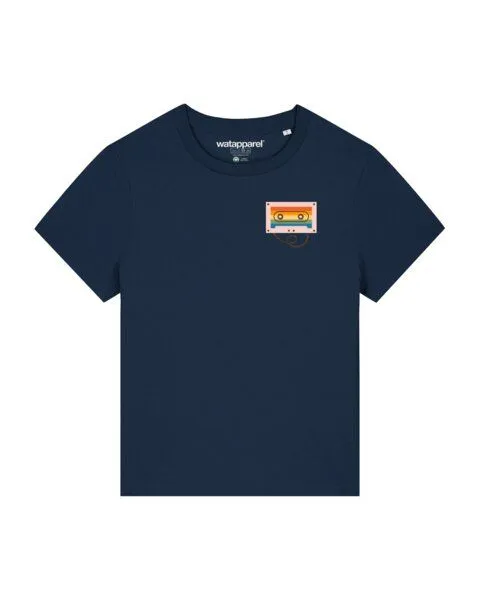 watapparel watapparel T-Shirt Frauen Rainbow Cassette, French navy, – Produktbild 1 von 4