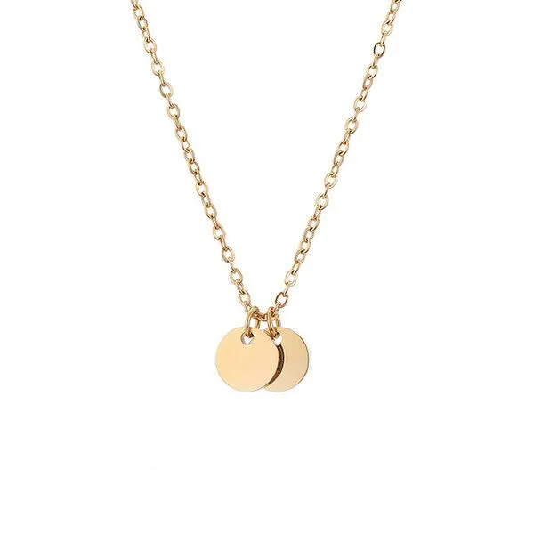 ELEKTROPULLI Kreis Kette mit 2,3 oder 4 Münzen in 6mm mit 42+8 cm langer Kette von Elektropulli, Gold 2er, – Produktbild 1 von 1