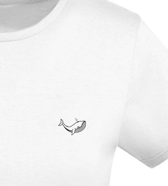 vis wear vis wear Wal der Ozeane - Damen Bio Baumwolle Shirt, Weiss, – Produktbild 2 von 4