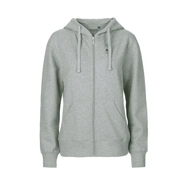 HANDGEDRUCKT HANDGEDRUCKT "Kosmokind" Frauen Zip Hoody Neutral, Grey, – Produktbild 2 von 3