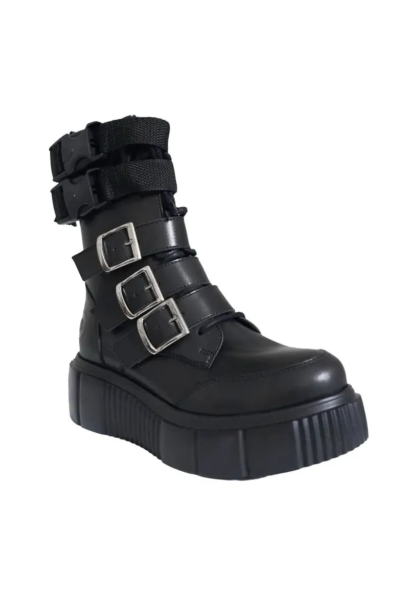Altercore Altercore Damen vegan Stiefel Demi Vegan, Schwarz, – Produktbild 3 von 3