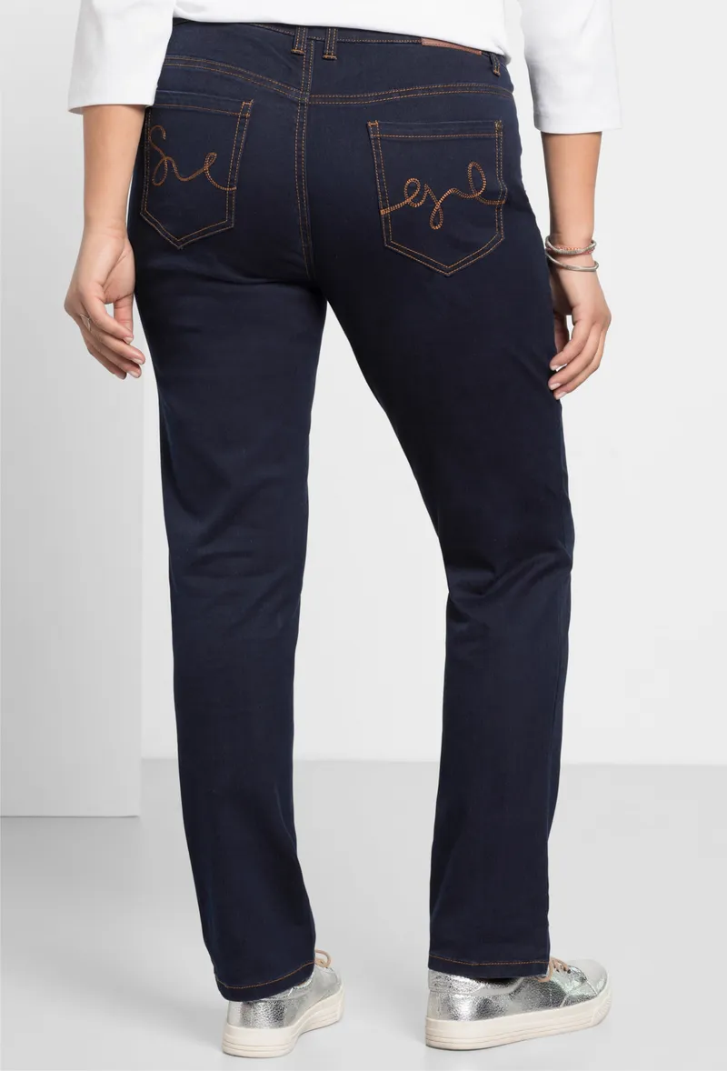 sheego 5-Pocket-Jeans blue black denim, Blue black denim, – Produktbild 2 von 2
