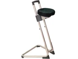 Stehhilfe mit ergonomischer Sitzfläche, edelstahl – Produktbild 1 von 1