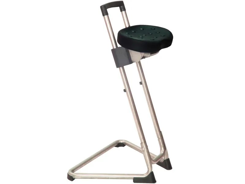 Stehhilfe mit ergonomischer Sitzfläche, Edelstahl, – Produktbild 1 von 1