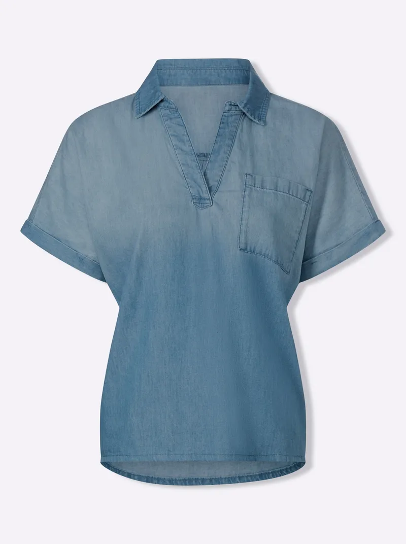 heine Jeansbluse blue-bleached, Blue-bleached, – Produktbild 1 von 2