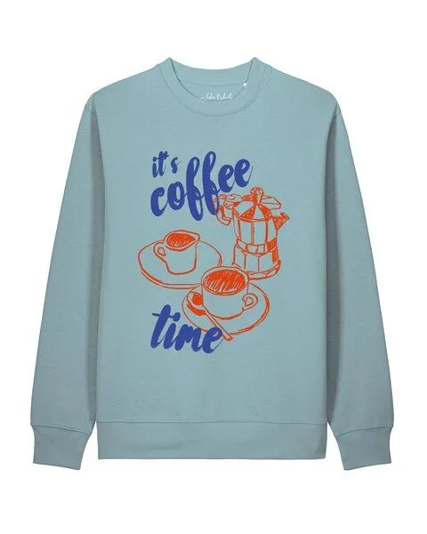 watapparel watapparel Sweatshirt Unisex Its coffee time, Brown, – Produktbild 1 von 2