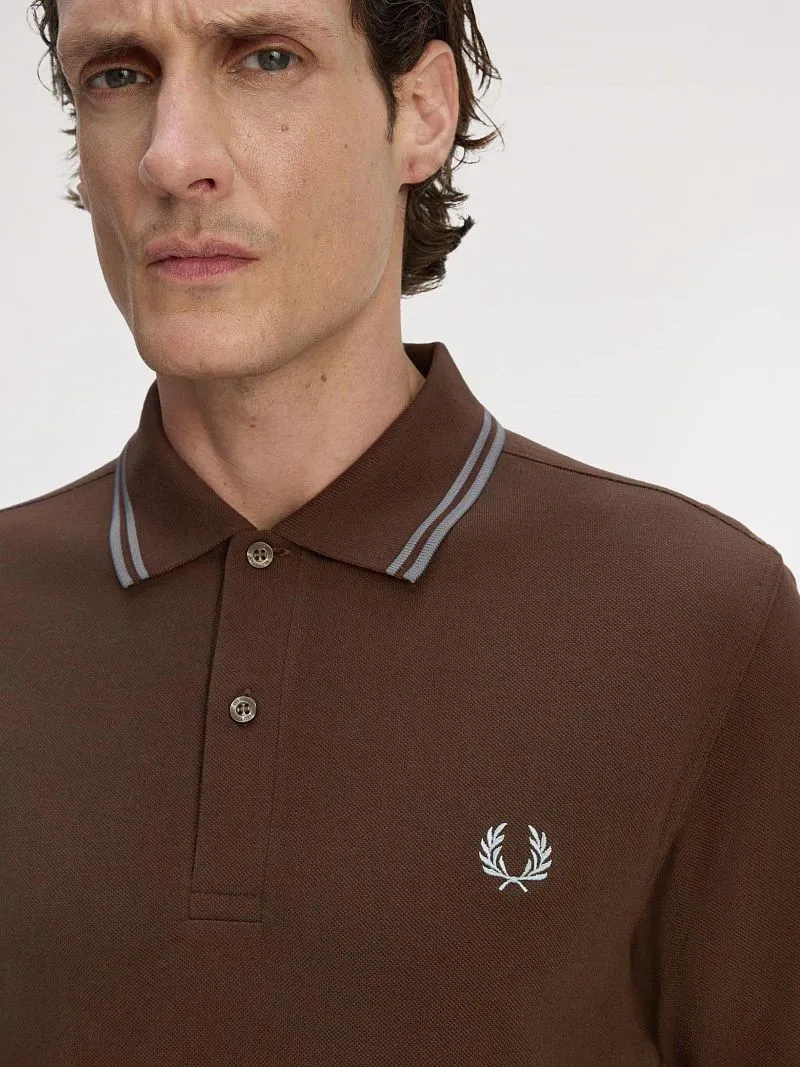 Fred Perry Fred Perry Polo Twin Tipped M3600 Braun 49A - Größe L, Braun, – Produktbild 2 von 5