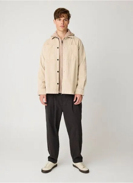 KnowledgeCotton Apparel KnowledgeCotton Apparel Lockeres Cord-Overshirt aus Bio-Baumwolle, Beige-light-feather-gray, – Produktbild 4 von 4