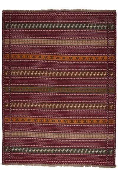 Rugtales Kelim Kordi „Rugtales“ aus Schurwolle, Violett, – Produktbild 3 von 4