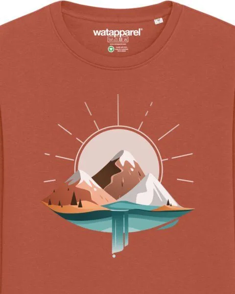 watapparel watapparel Sweatshirt Unisex Sunrise & Lake, Heritage brown, – Produktbild 3 von 4