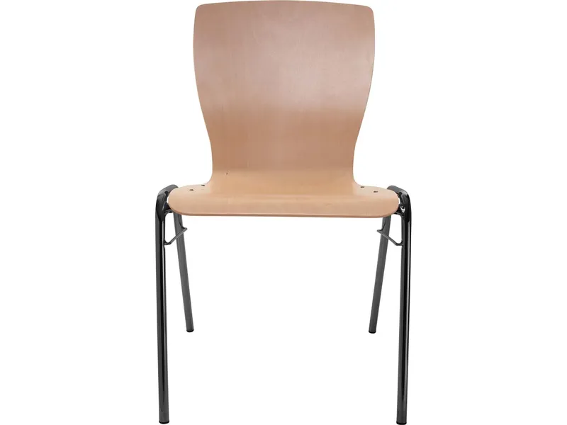 Besucherstuhl "A29" Buche, Gestell schwarz, Steg – Produktbild 1 von 1