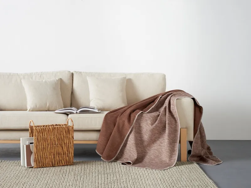 Wohndecke Jannis, OTTO home, GOTS zertifiziert - aus Bio-Baumwolle, Kuscheldecke, Braun, – Produktbild 1 von 5