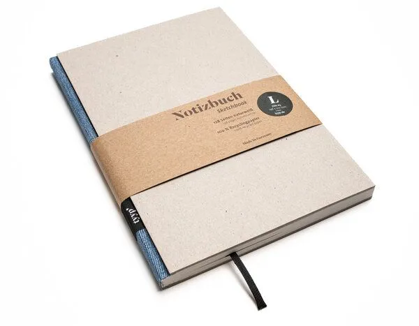 tyyp tyyp Notizbuch A5 – 100% Recyclingpapier – handmade in Germany – BerlinBook, Jeans, – Produktbild 1 von 4