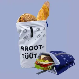 umtüten umtüten Beutel Set: Brotbeutel & Snack Beutel / Inlay plastikfrei / recycelte Bio Baumwolle – Produktbild 1 von 1