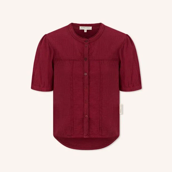 NORDLICHT NORDLICHT Musselin Bluse Emi aus 100% Bio-Baumwolle, Rot, – Produktbild 1 von 4