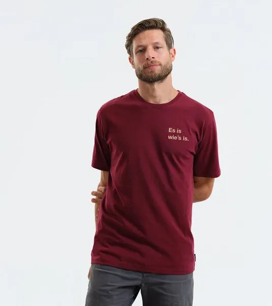 Gary Mash GARY MASH Shirt Es is wie's is. aus Biobaumwolle, Burgund (rot), – Produktbild 3 von 4