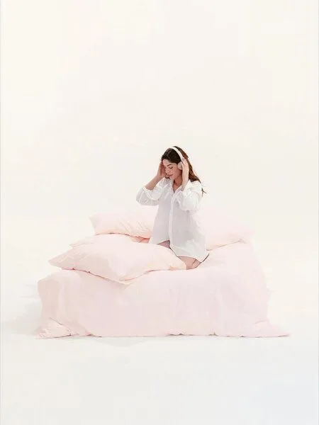 erlich textil erlich textil Michel Kopfkissenbezug aus Bio-Baumwolle, Leinen Mix, made in Europe, Magnolie, – Produktbild 7 von 7