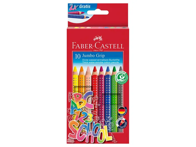 Faber-Castell Faber-Castell Farbstifte "Jumbo Grip" 8+2 Gratis -Schulaktion – Produktbild 1 von 1