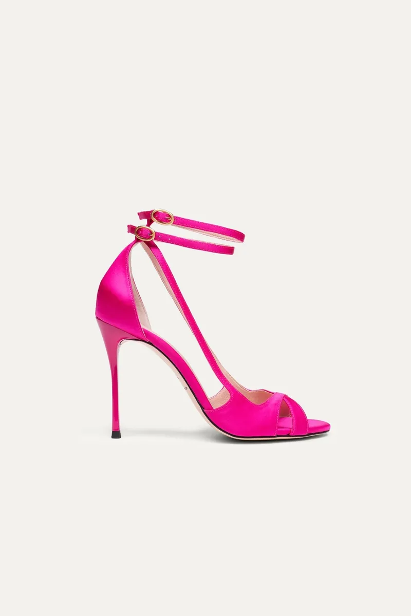 BIKKOU BIKKOU Damen vegan Sandalen Dancing In The Club Fuchsia, Dunkelpink, – Produktbild 2 von 2