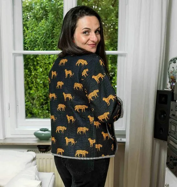 KIKOONI KIKOONI Baumwolljacke - wendbar, Black leopard, – Produktbild 3 von 3