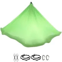 YOGALAXY YOGALAXY® Aerial Yoga Tuch Set - mit Zubehör - Premiumqualität in diversen Farben, Grün, – Produktbild 1 von 1