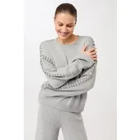 mandala MANDALA Damen vegan Locker Sitzender Grauer Strickpullover – Produktbild 1 von 1