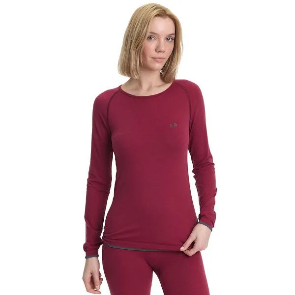 Woolona Woolona Langarmshirt - Life Damen - Slim Fit, Pflaume, – Produktbild 1 von 4