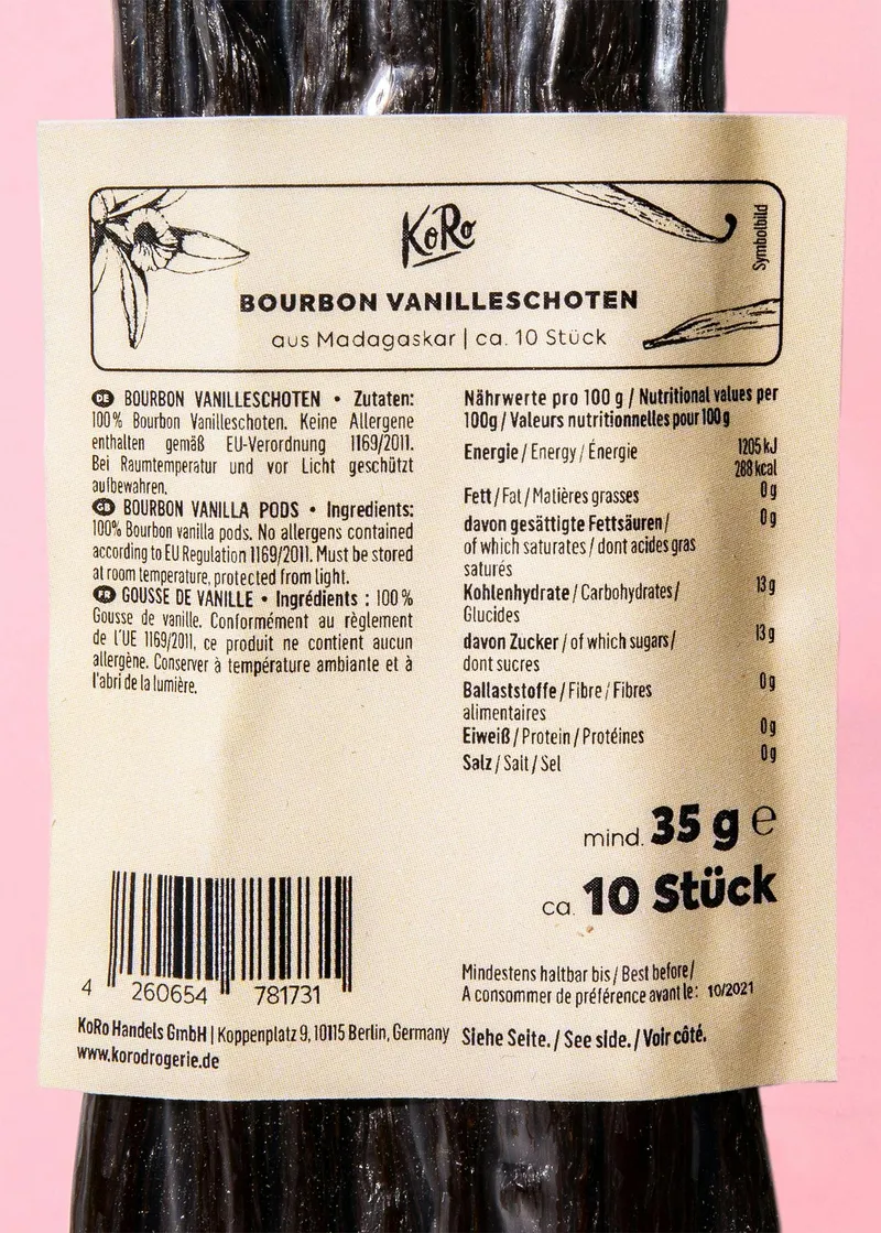 KoRo Bourbon Vanilleschoten 35 g – Produktbild 3 von 5