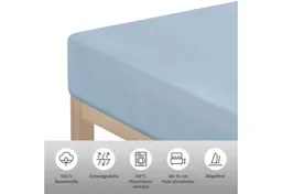OTTO home Spannbettlaken VALJE in Melange-Optik, hochwertiger Baumwoll-Jersey 130g/m², Jersey, Gummizug: rundum, (1 Stück), Baumwolle, für Matratzen bis 25 cm Höhe, Bettlaken aus Melange-Garn – Produktbild 1 von 1