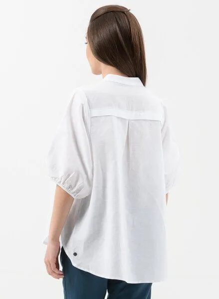 ORGANICATION ORGANICATION Bluse aus Leinen mit Bio-Baumwolle, White, – Produktbild 4 von 4
