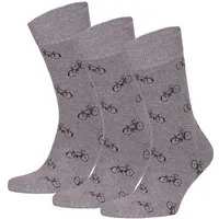 Opi and Max Opi and Max 3 Paar Fahrradmuster Socken aus Bio-Baumwolle (90% GOTS-zertifiziert) Opi & Max, Grau melange, – Produktbild 1 von 1