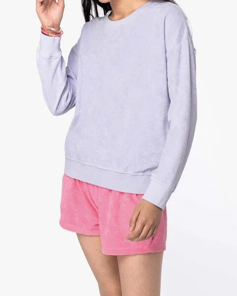 YTWOO YTWOO Terry Towel Oversize-Sweatshirt für Damen - Made in Portugal, Flieder, – Produktbild 1 von 4