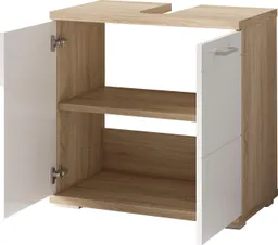 byLIVING Waschbeckenunterschrank Nebraska Breite 60 cm, mit Hochglanzlackierung und verchromten Metallgriffen – Produktbild 1 von 1