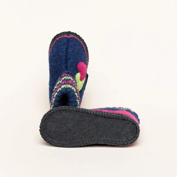 Kitz-Pichler Kitz-Pichler Hüttenschuhe Kauns Doppelherz, Dunkel-blau, – Produktbild 3 von 4