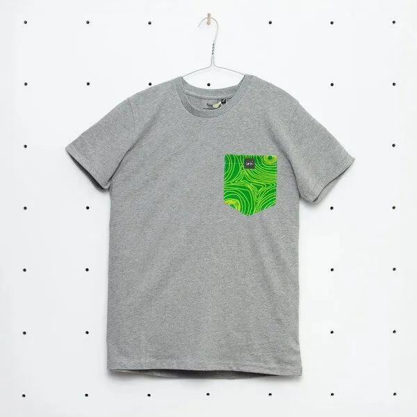 soki soki Choose Your Own Pocket T-Shirt aus geretteter Bettwäsche, Grau, – Produktbild 1 von 7