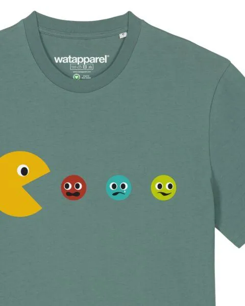 watapparel watapparel T-Shirt Unisex Pacmännchen, Green bay, – Produktbild 3 von 3