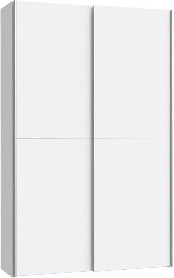 FORTE Wäscheschrank Ozzula, Mehrzweckschrank, Schwebetürenschrank, Garderobenschrank (B/H/T ca. 120/190,5/42cm, 2 Türen, 6 Einlegeböden) FSC® zertifiziert, variable Inneinteilung, 42cm tief, Made in Europe, Weiß, – Produktbild 2 von 5