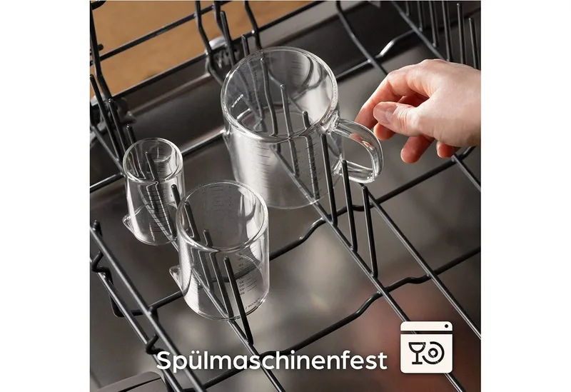 Praknu Messbecher Glas Messbecher mit Ausguss - 50ml, 125ml, 250ml - Präzise Skala, Weiß, – Produktbild 5 von 5