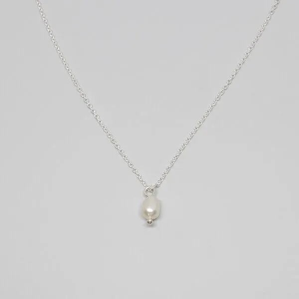 fejn jewelry fejn jewelry Kette gemstone mit Perlenanhänger, Silber, – Produktbild 6 von 8
