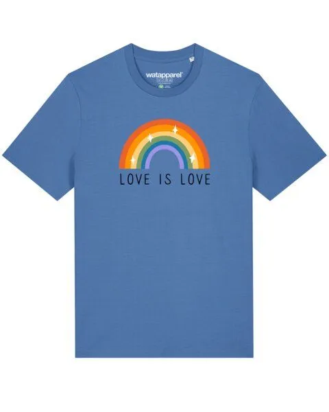 watapparel watapparel T-Shirt Unisex Love is Love, Bright blue, – Produktbild 1 von 3
