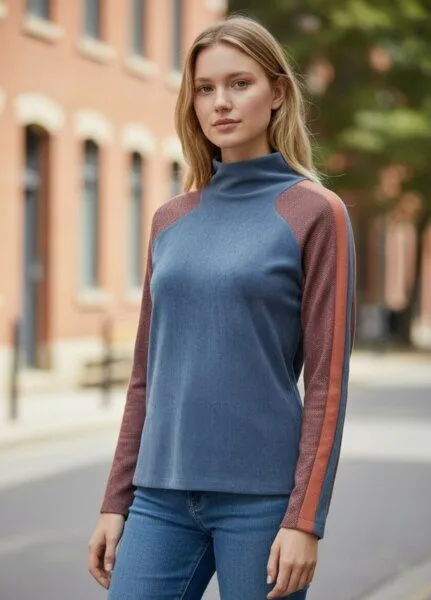 körber mode körber mode Rollkragenpullover Turtle Neck Bio Nicki kuschlig im Materialmix – Produktbild 2 von 2