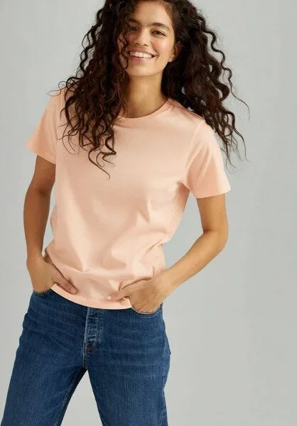 THOKKTHOKK ThokkThokk Damen T-Shirt TT85 unifarben aus Bio-Baumwolle, Peach dust (pfirsich), – Produktbild 1 von 4