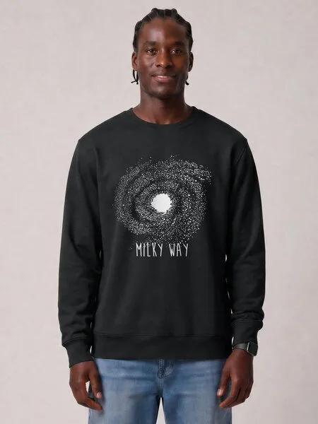 watapparel watapparel Sweatshirt Unisex Milky way, Black, – Produktbild 2 von 2