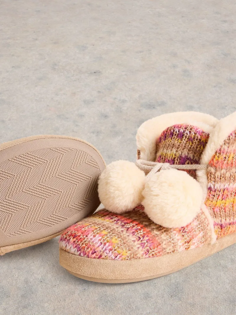 White Stuff Gestrickte Haus-Booties - S, Natur multi, – Produktbild 3 von 4