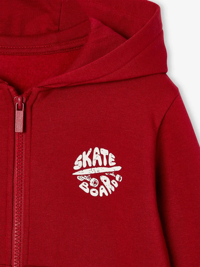 Vertbaudet Jungen Kapuzensweatjacke BASIC, Rot, – Produktbild 3 von 3