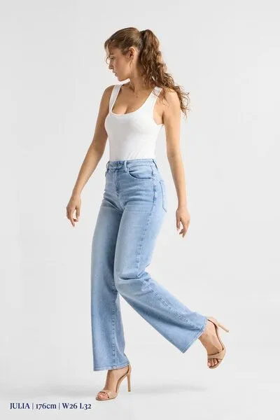 DAWN DAWN Jeans DEW Flared Soft Denim Classic, Light blue, – Produktbild 7 von 8