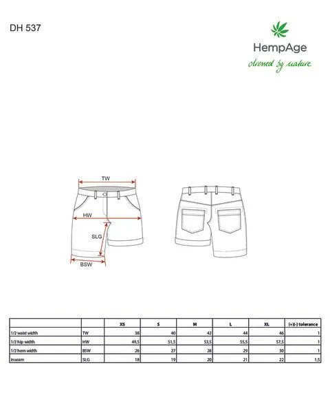 HempAge HempAge Damen Shorts Hanf/Biobaumwolle, Smaragd (grün), – Produktbild 3 von 3