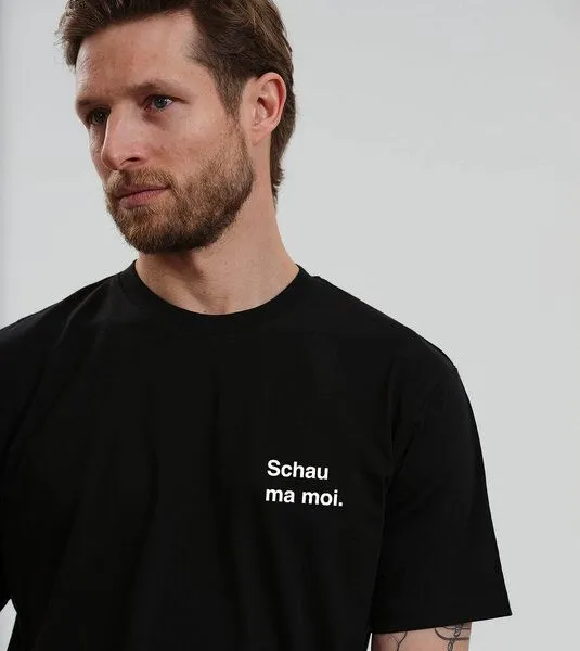 Gary Mash GARY MASH Shirt Schau ma moi. aus Biobaumwolle, Schwarz, – Produktbild 4 von 4