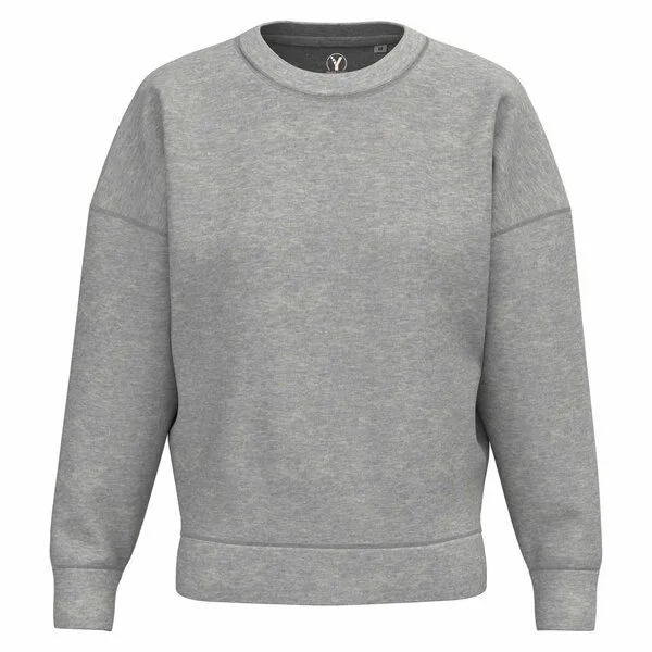 YTWOO YTWOO Damen Basic Sweatshirt, Moon grey heather, – Produktbild 2 von 3